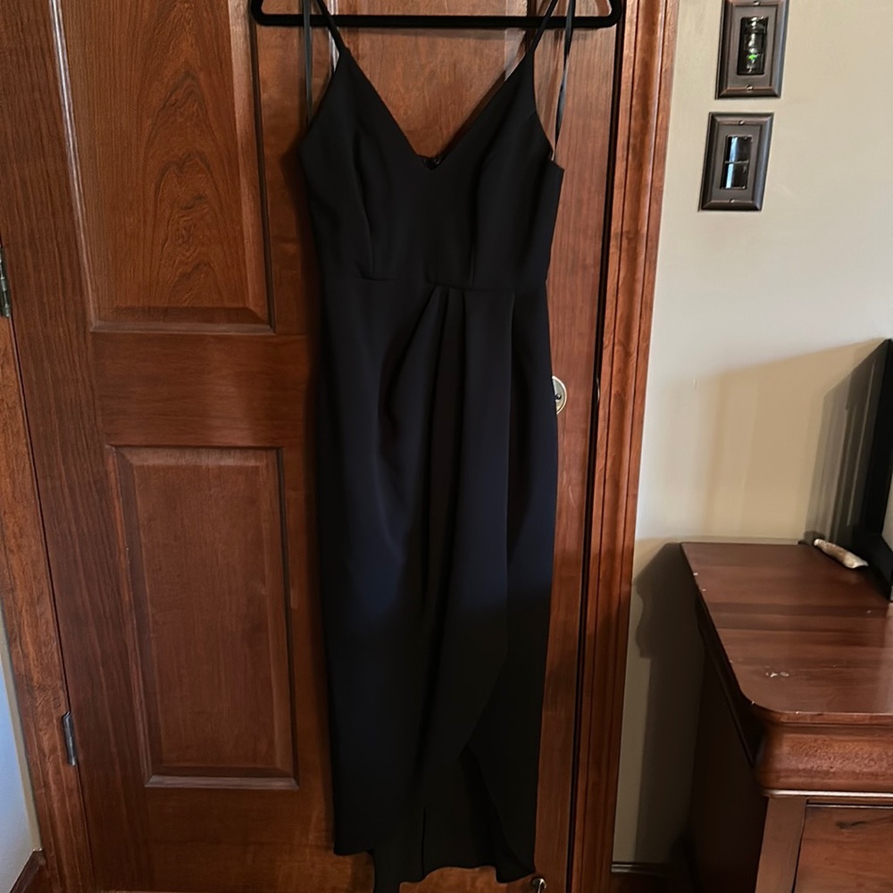 Worn once! Sexy black straps gown